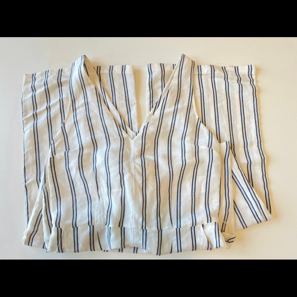 Striped Linen Jumpsuit (M)